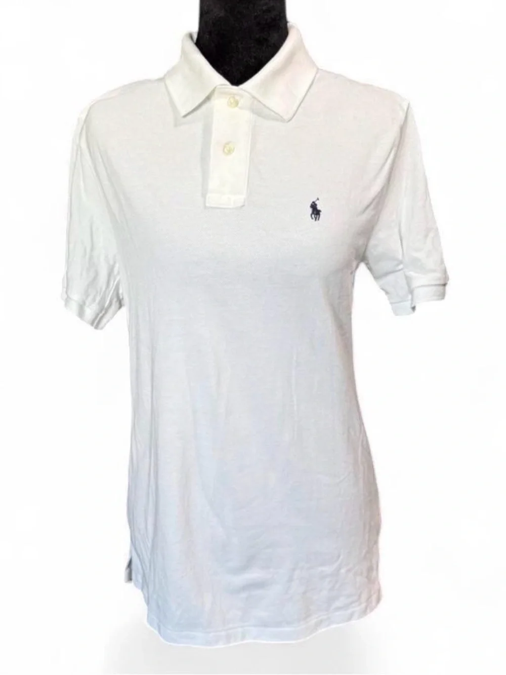 Ralph Lauren White Polo with Navy Embroidered Pony